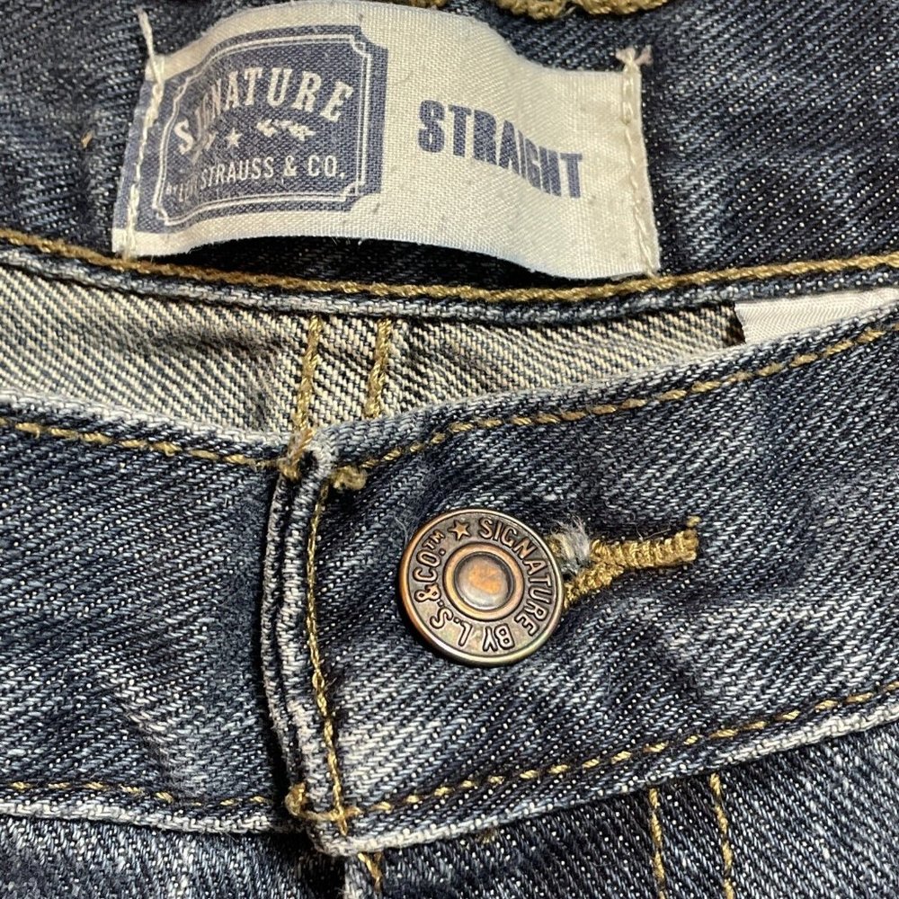 LEVI'S Signature MEN’S STRAIGHT FIT Denim Blue JEAN Pants SIZE 30 X 30 - Picture 4 of 9